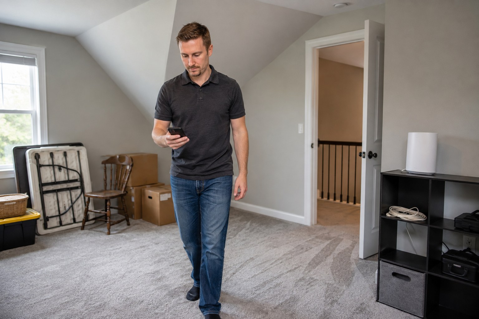 checking wireless coverage in a room planned for a future home office