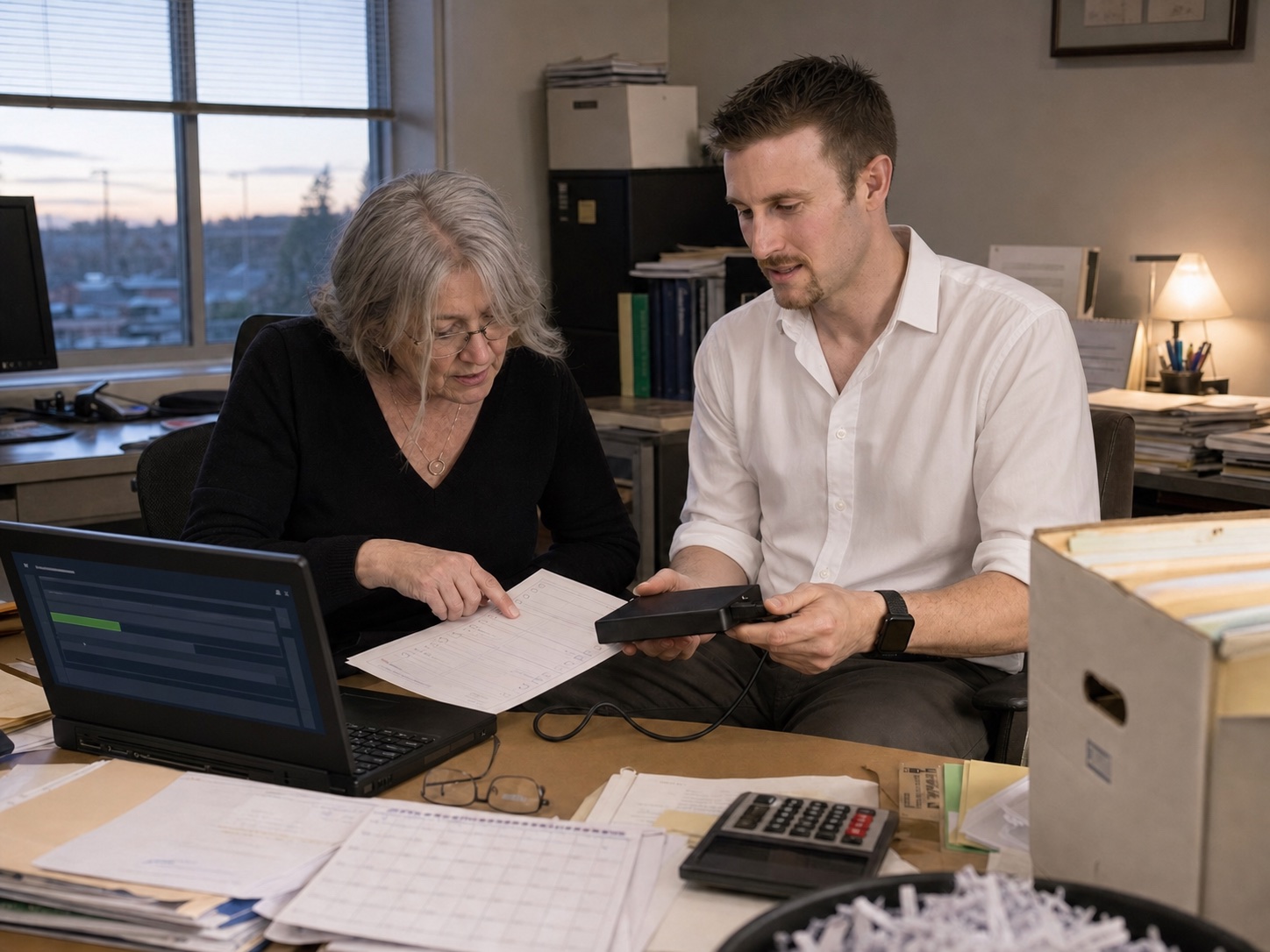 Preston Bessire helping a retiring accounting owner with a technology transition