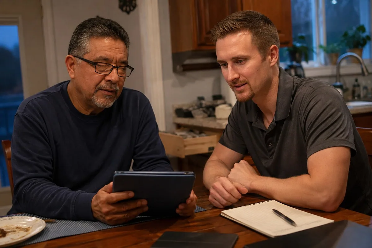 Reviewing privacy settings on a personal tablet.
